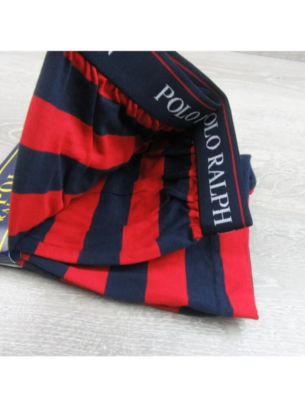 Polo Ralph Lauren Boxer Briefs Men's Size Medium Red Navy Striped NEW LBKBB1